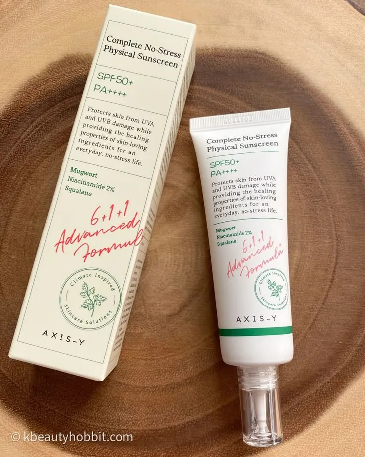 واقي شمس نو ستريس الفيزيائي المهدئ بالشيح V3 SPF50+ من أكسيس واي 50 مل - Authentic Korean Skincare in Egypt