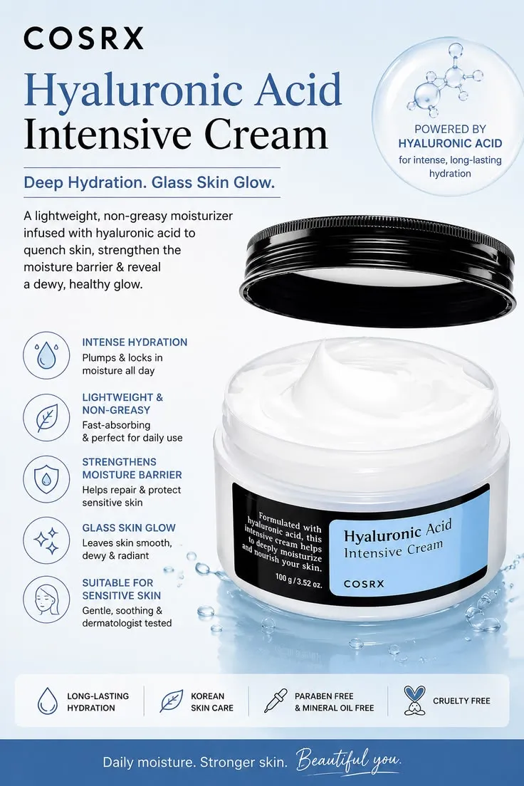 Cosrx Hyaluronic Acid Intensive Cream 100ml Thumbnail 5 - Cosmetics