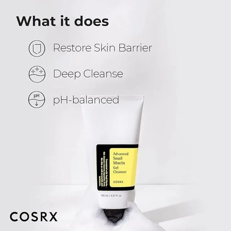 COSRX Advanced Snail Mucin Gel Cleanser 150ML Thumbnail 2 - Cosmetics