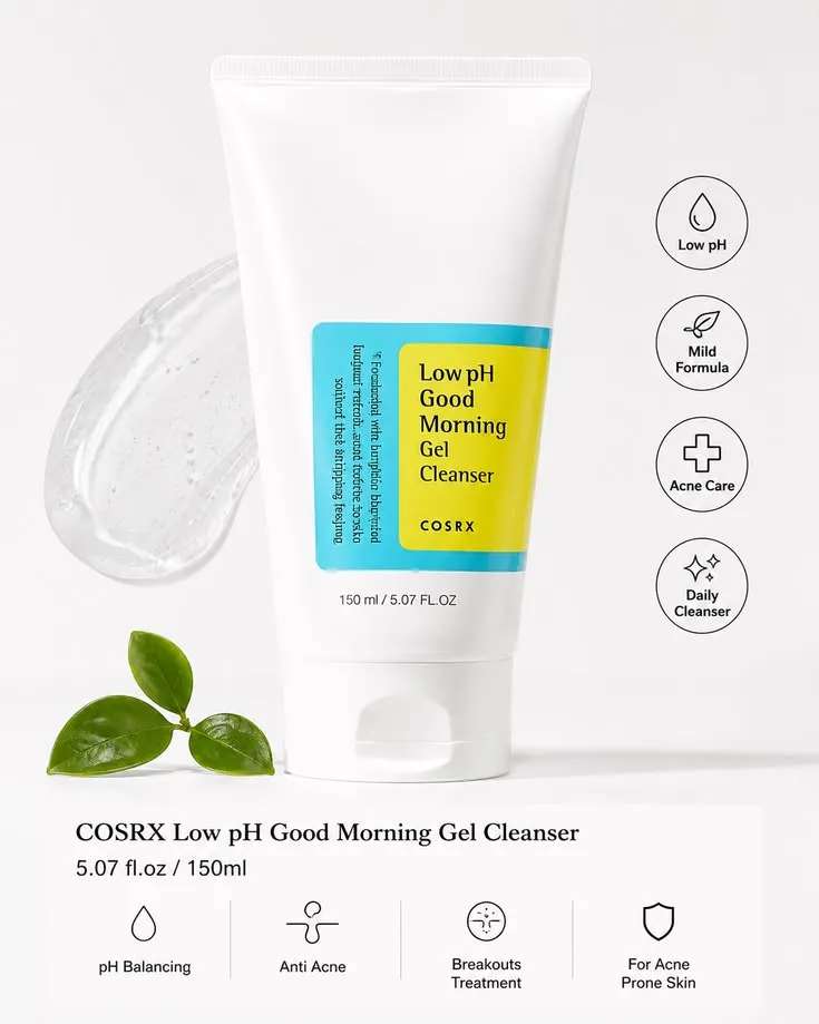 Cosrx Low pH Good Morning Cleanser 150ml Thumbnail 4 - Cosmetics